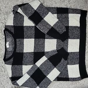 Black and white checkered sweater